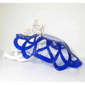 Corbeille design en plexi bleu